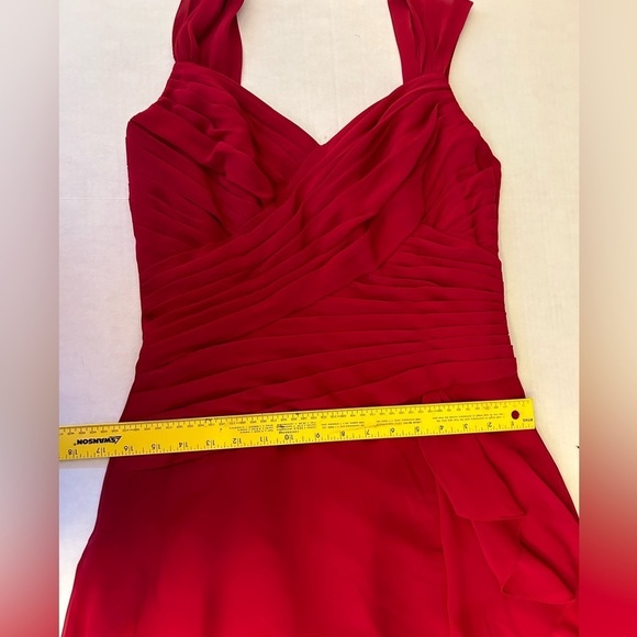 Jasmine Bridal B2 formal red cascade dress Sz-10. S20 - Picture 7 of 14